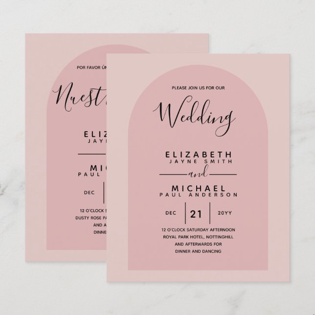 BUDGET Bilingual Spanish Boda English Wedding (Front/Back)