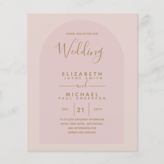 BUDGET Bilingual Spanish Boda English Wedding Flyer (Front)