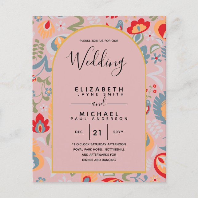 BUDGET Bilingual Spanish English Boda Wedding (Front)