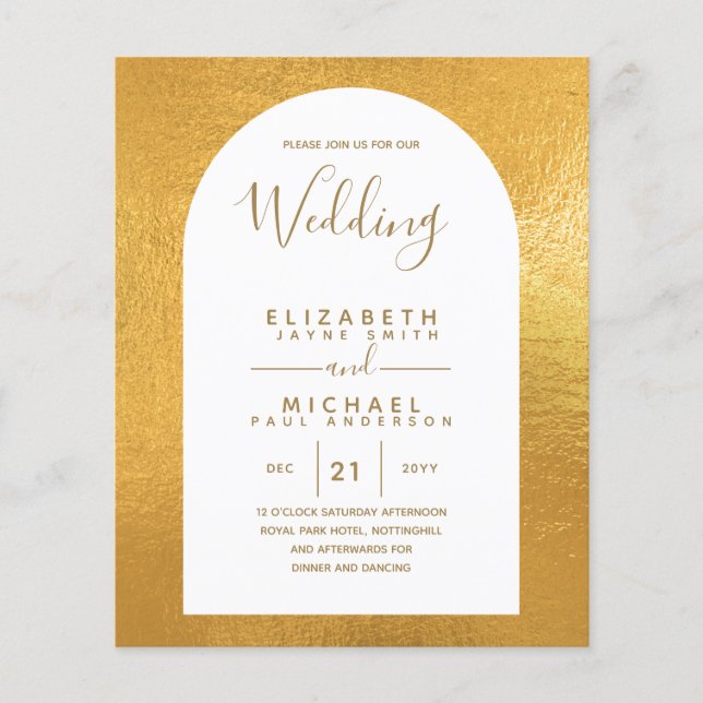 BUDGET Bilingual Spanish English Boda Wedding (Front)