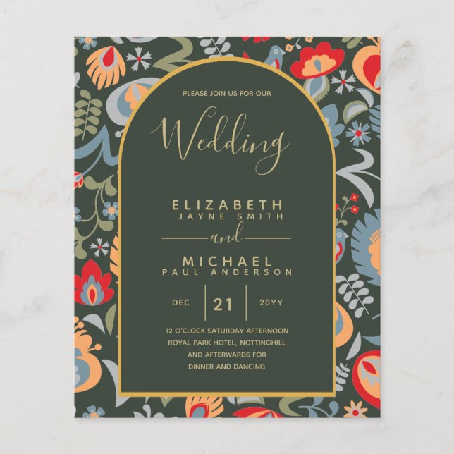 BUDGET Bilingual Spanish English Boda Wedding Flyer (Front)