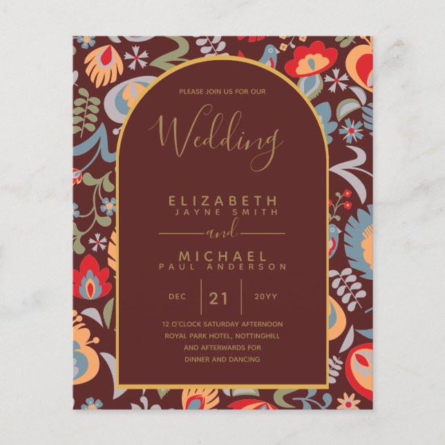 BUDGET Bilingual Spanish English Boda Wedding Flyer (Front)