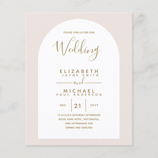 BUDGET Bilingual Spanish English Boda Wedding Flyer (Front)
