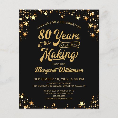 Budget Birthday 80 YEARS IN THE MAKING Invitation
