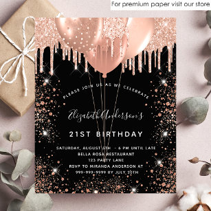 Surprise 21st Birthday Invitation Download Rose Gold (Instant Download) 