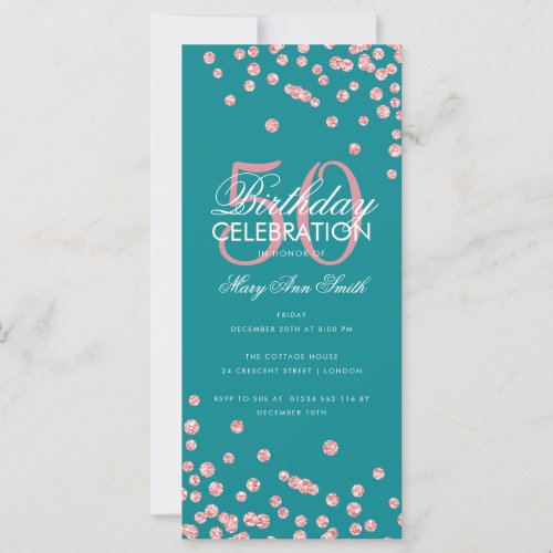 Budget Birthday Glitter Confetti Rose Gold  Teal 