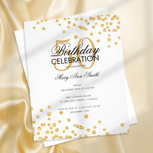 Budget Birthday Gold Glitter Confetti  Flyer