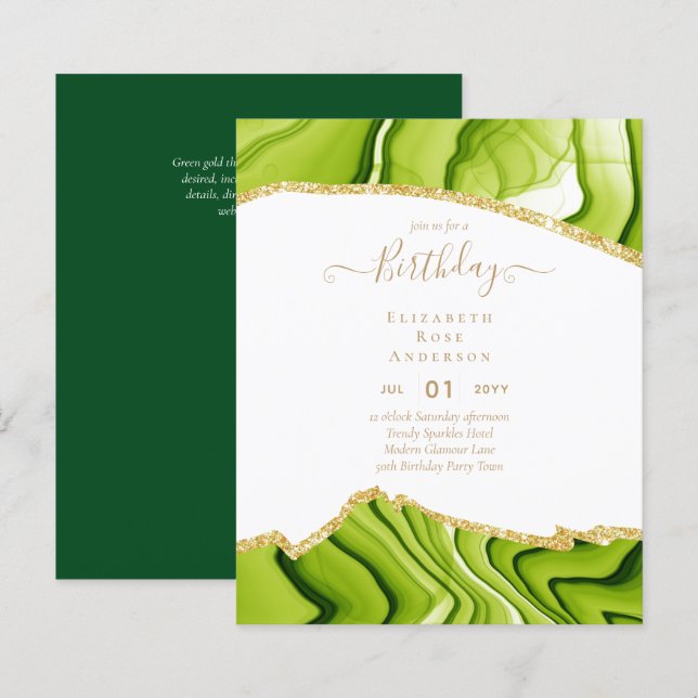 BUDGET BIRTHDAY Invitation ANY 16 18 21st 40 50th (Front/Back)