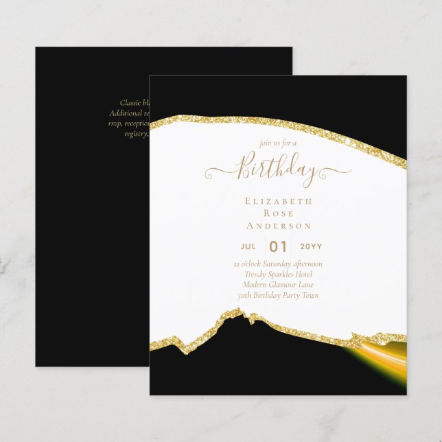 BUDGET BIRTHDAY Invitation ANY 16 18 21st 40 50th (Front/Back)