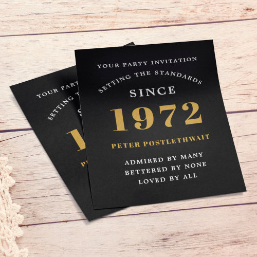 Budget Birthday Invitation Black And Gold
