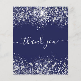 Budget birthday navy blue glitter dust thank you
