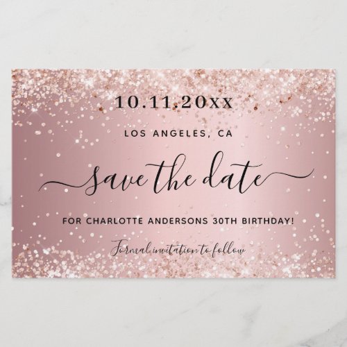 Budget birthday party blush pink save the date