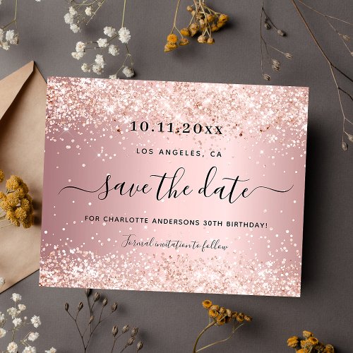Budget birthday party blush pink save the date