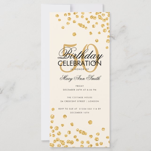 Budget Birthday Party Glitter Confetti Gold  (Front)