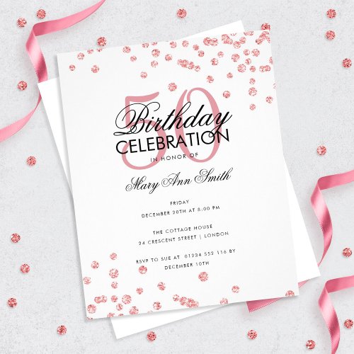Budget Birthday Party Rose Gold Glitter  Flyer