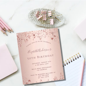 Budget birthday party rose gold stars sprinkle