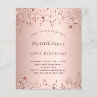 Budget birthday party rose gold stars sprinkle