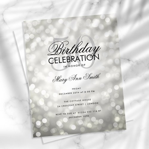 Budget Birthday Party Silver Sparkle Lights Flyer