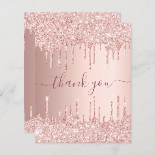 BUDGET Birthday rose gold glitter drips thank you