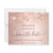 Budget birthday rose gold save the date card
