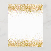 Budget birthday white gold glitter invitation (Back)
