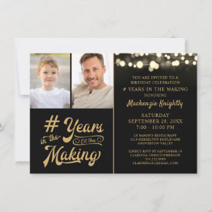 Budget Birthday YEARS IN THE MAKING 2 Photo Invitation
