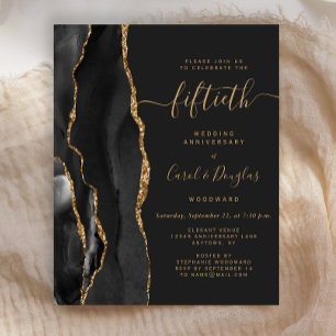 Budget Black Agate Gold 50th Anniversary Party