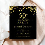 Budget Black And Gold Script Fifty 50th Birthday Flyer<br><div class="desc">Set the stage for an elegant celebration with a Black and Gold Script Birthday Invitation! Featuring luxurious gold script on a sleek black background, this design exudes sophistication and timeless charm. Perfect for milestone birthdays or any stylish event, it effortlessly combines classic elegance with modern flair. Whether it’s a grand...</div>