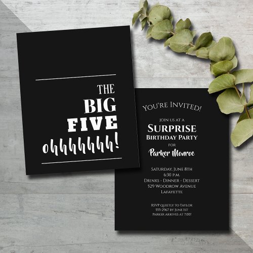 Budget Black and White 50th Birthday Invitations