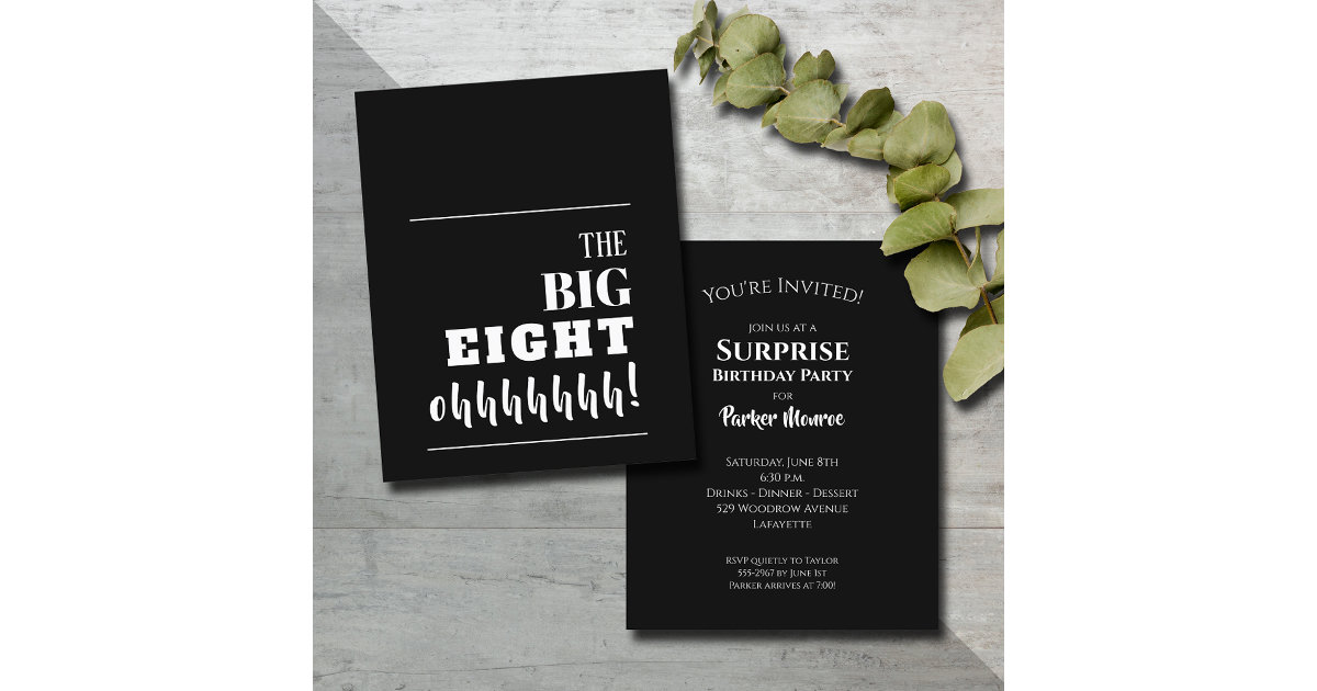 Budget Black and White 80th Birthday Invitations Zazzle