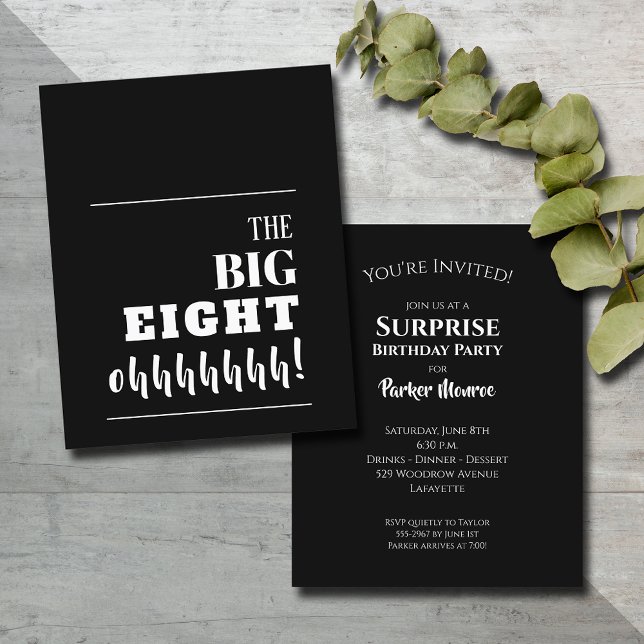 Budget Black and White 80th Birthday Invitations (Creator Uploaded)
