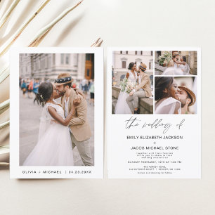 Budget Black and White Photo Wedding Invitation