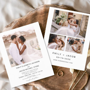 Budget Black and White Photo Wedding Invitation
