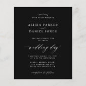 Budget black and white photo wedding invitation | Zazzle