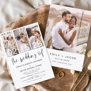 Budget Black and White Photo Wedding Invitation Flyer