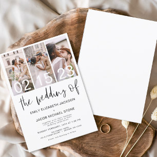 Budget Black and White Photo Wedding Invitation Flyer
