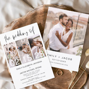 Budget Black and White Photo Wedding Invitation Flyer