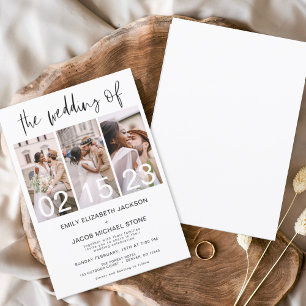 Budget Black and White Photo Wedding Invitation Flyer