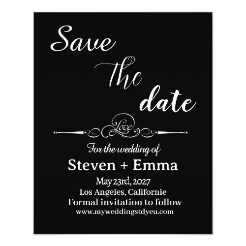 Budget Black and white Wedding Save the Date  Flyer