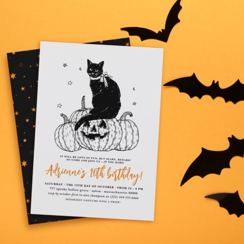 Budget Black Cat Halloween Pumpkin Birthday Party