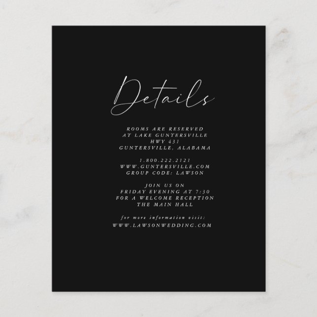 Budget Black Details Card |  Flyer (Front)