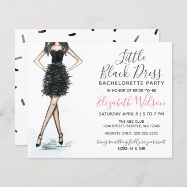 Budget Black Dress Bachelorette Party Invitation