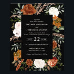 Budget black floral wedding details invite flyer<br><div class="desc">Budget rustic watercolor floral wedding invite and details card. With beautiful rust,  terracotta,  blush pink,  black and sage green pampas grass eucalyptus watercolor details. This modern wedding invite is sure to set the style for your big day.</div>