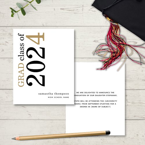 Budget Black Gold 2024 Graduation Announcement