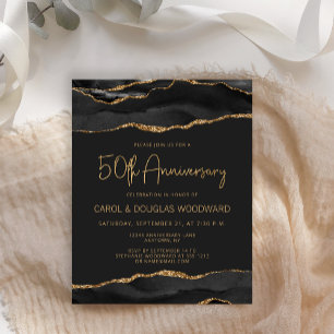 Budget Black Gold Agate Dark 50th Anniversary