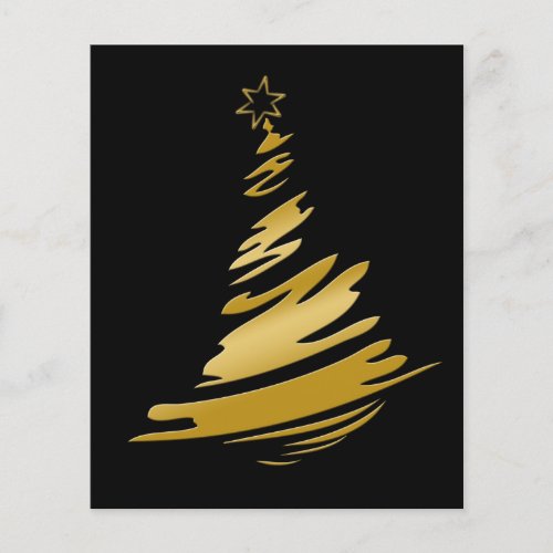 Budget Black Gold Christmas Tree Holiday Card