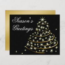 Budget Black Gold Christmas Tree Holiday Card