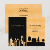 Budget black gold city country moving announcement (Front/Back)