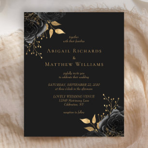 Budget Black Gold Floral Dark Wedding