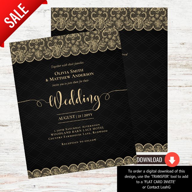 BUDGET Black Gold Lace Elegant Wedding (Creator Uploaded)